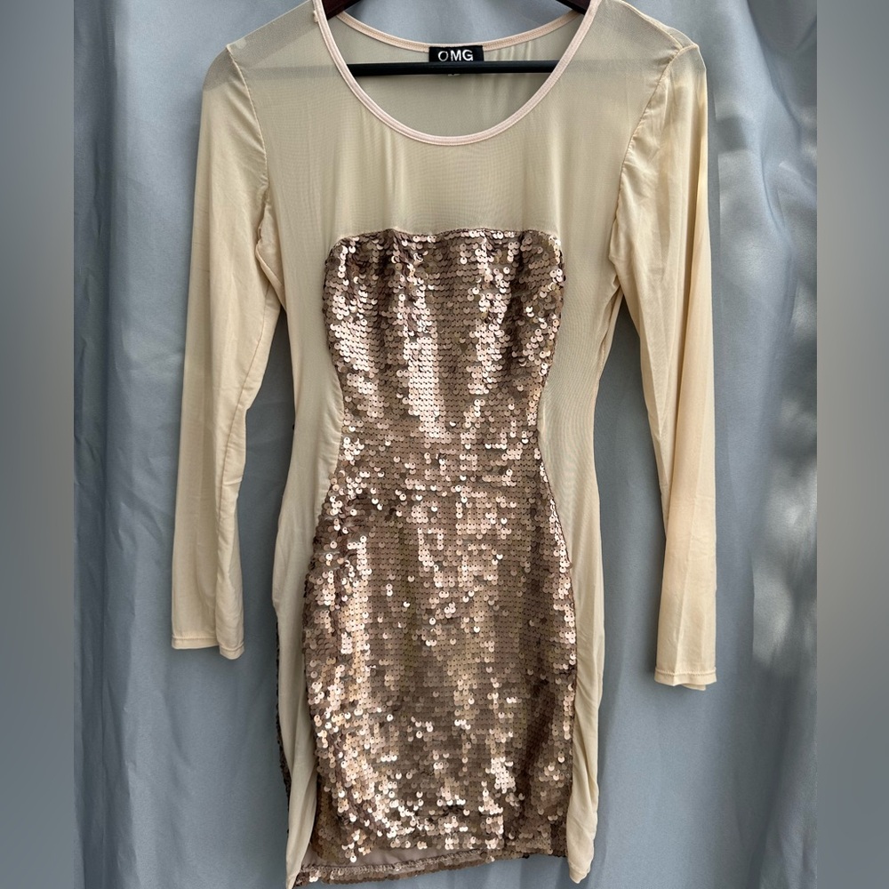 Gorgeous Sequins Mesh Dress from OMG Miami Size Small new Years Dress